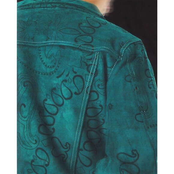 MENACE Green Laser Engraved Suede Jacket Medium - Picture 7 of 7